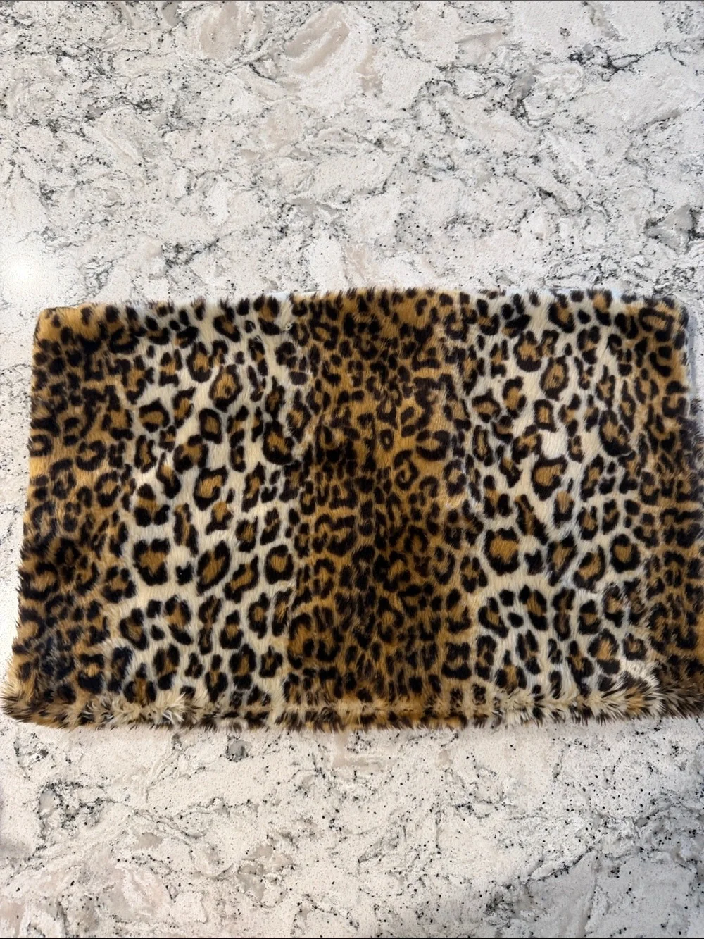 Faux Fur Leopard Print Removable Lumbar Pillow Cover